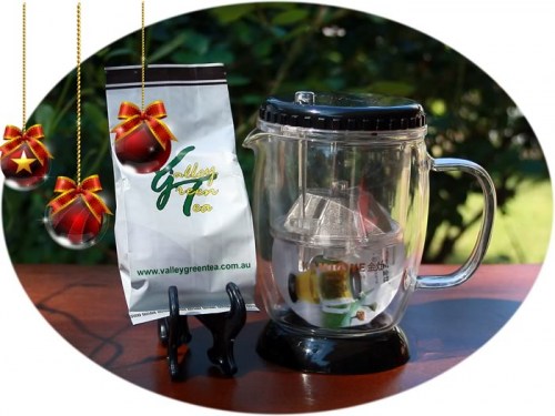 Christmas tea gift glass infuser and tea